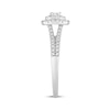 Thumbnail Image 2 of Now + Forever Round-Cut Diamond Double Cushion Halo Engagement Ring 1/2 ct tw 10K White Gold