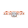 Thumbnail Image 3 of Multi-Diamond Cushion Frame Promise Ring 1/10 ct tw 10K Rose Gold