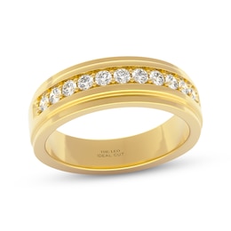 Men's THE LEO Ideal Cut Diamond Wedding Band 1/2 ct tw 14K Yellow Gold