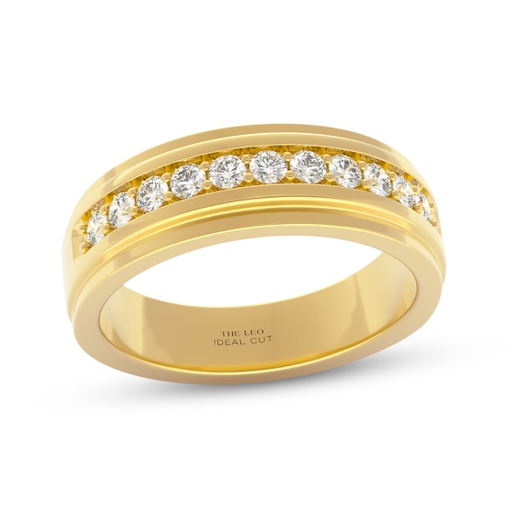 Men's THE LEO Ideal Cut Diamond Wedding Band 1/2 ct tw 14K Yellow Gold