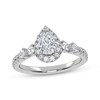 Thumbnail Image 1 of Now + Forever Lab-Grown Diamonds Pear-Shaped Halo Engagement Ring 3/4 ct tw 14K White Gold