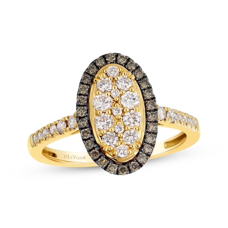 Main Image 1 of Le Vian Multi-Diamond Oval Ring 5/8 ct tw 14K Honey Gold
