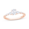 Thumbnail Image 1 of Now + Forever Lab-Grown Diamonds Oval-Cut & Pear-Shaped Three-Stone Engagement Ring 5/8 ct tw 14K Rose Gold