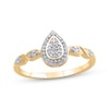 Thumbnail Image 1 of Multi-Diamond Pear-Shaped Promise Ring 1/8 ct tw 10K Yellow Gold