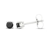 Thumbnail Image 3 of Round-Cut Black Diamond Solitaire Stud Earrings 1/4 ct tw 10K White Gold