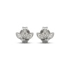Thumbnail Image 2 of Diamond Leaf Stud Earrings 1/20 ct tw Sterling Silver