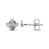 Thumbnail Image 3 of Diamond Leaf Stud Earrings 1/20 ct tw Sterling Silver