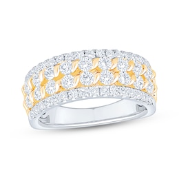 Now + Forever Diamond Four-Row Anniversary Ring 1-1/2 ct tw 14K Two-Tone Gold