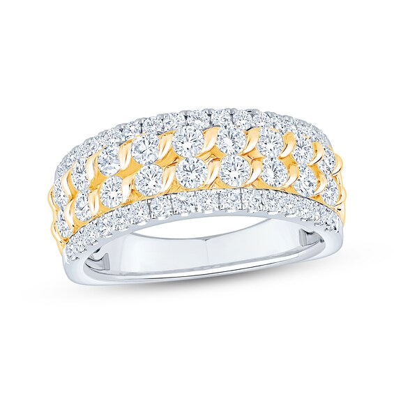 Now + Forever Diamond Four-Row Anniversary Ring 1-1/2 ct tw 14K Two-Tone Gold
