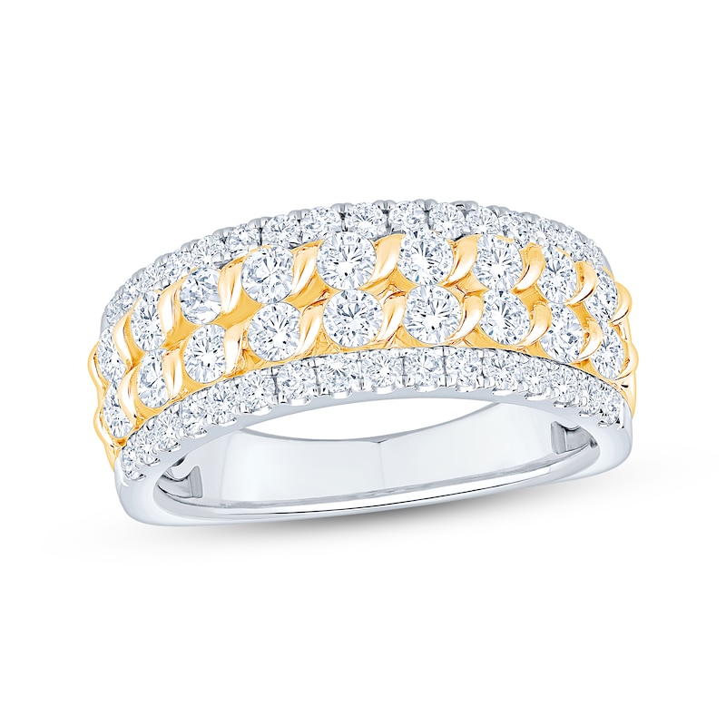 Main Image 1 of Now + Forever Diamond Four-Row Anniversary Ring 1-1/2 ct tw 14K Two-Tone Gold