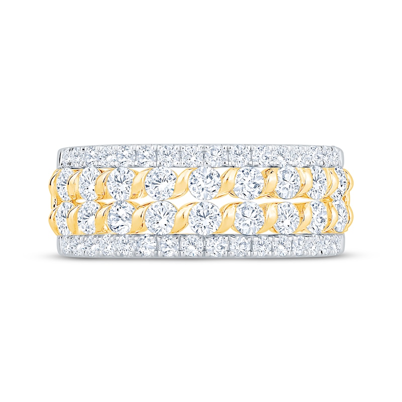 Main Image 3 of Now + Forever Diamond Four-Row Anniversary Ring 1-1/2 ct tw 14K Two-Tone Gold