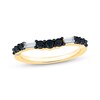 Thumbnail Image 1 of Now + Forever Baguette-Cut White Diamond & Round-Cut Black Diamond Contour Anniversary Ring 1/2 ct tw 14K Yellow Gold