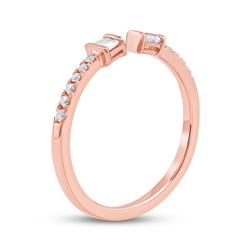 Main Image 2 of Baguette & Round-Cut Lab-Grown Diamond Deconstructed Ring 1/5 ct tw 10K Rose Gold