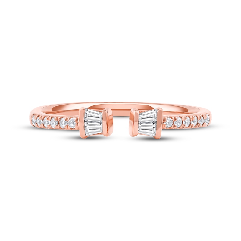 Main Image 3 of Baguette & Round-Cut Lab-Grown Diamond Deconstructed Ring 1/5 ct tw 10K Rose Gold