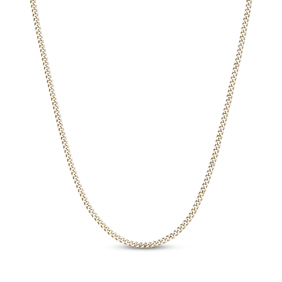 Curb Chain Necklace 4mm Yellow Ion-Plated Solid Stainless Steel 24"