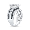 Thumbnail Image 2 of Now + Forever Princess-Cut Quad White Diamond & Black Diamond Engagement Ring 2-7/8 ct tw 14K White Gold
