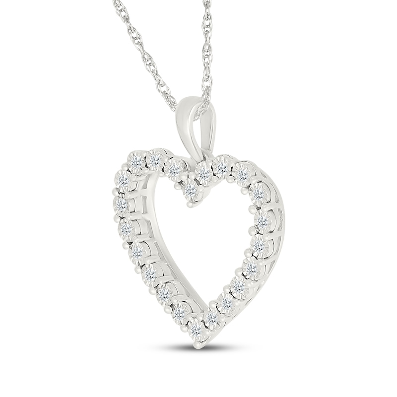Main Image 2 of Diamond Heart Necklace 1/10 ct tw 10K White Gold 18&quot;