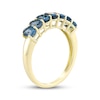 Thumbnail Image 2 of Oval-Cut London Blue Topaz Seven-Stone Ring 10K Yellow Gold