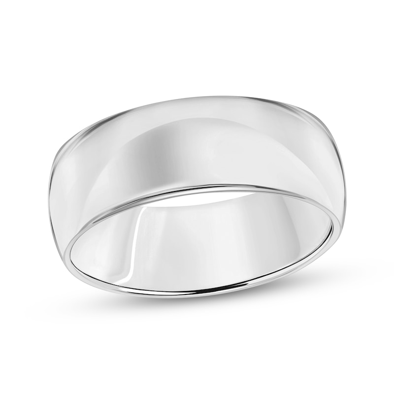 Main Image 1 of Now + Forever Men's Domed Comfort-Fit Wedding Band 10K White Gold 8mm
