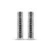 Thumbnail Image 2 of Black & White Diamond Huggie Hoop Earrings 1/4 ct tw Sterling Silver