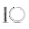 Thumbnail Image 3 of Black & White Diamond Huggie Hoop Earrings 1/4 ct tw Sterling Silver