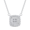 Thumbnail Image 1 of Multi-Diamond Cushion Halo Necklace 1/6 ct tw 10K White Gold 18&quot;