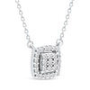 Thumbnail Image 2 of Multi-Diamond Cushion Halo Necklace 1/6 ct tw 10K White Gold 18&quot;