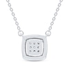 Thumbnail Image 3 of Multi-Diamond Cushion Halo Necklace 1/6 ct tw 10K White Gold 18&quot;