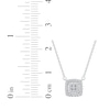 Thumbnail Image 5 of Multi-Diamond Cushion Halo Necklace 1/6 ct tw 10K White Gold 18&quot;