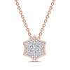 Thumbnail Image 1 of Diamond Curved Hexagon Necklace 1/10 ct tw 10K Rose Gold 18&quot;