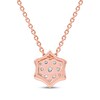 Thumbnail Image 3 of Diamond Curved Hexagon Necklace 1/10 ct tw 10K Rose Gold 18&quot;