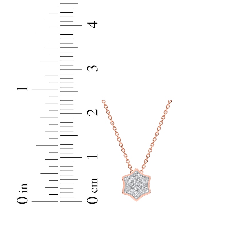 Main Image 5 of Diamond Curved Hexagon Necklace 1/10 ct tw 10K Rose Gold 18&quot;