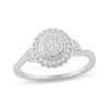 Thumbnail Image 1 of Diamond Scalloped Halo Fashion Ring 1/5 ct tw Sterling Silver