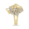 Thumbnail Image 3 of Men's Diamond Lion's Head With Crown Ring 1/2 ct tw 10K Yellow Gold