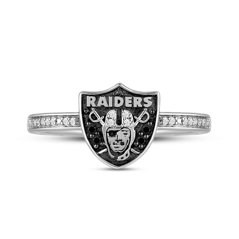 Main Image 2 of True Fans Las Vegas Raiders 1/15 ct tw Diamond Ring Sterling Silver