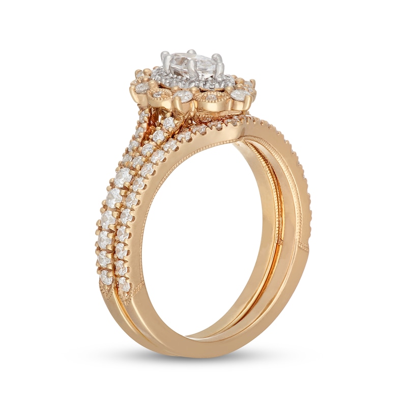 Main Image 2 of Neil Lane Marquise-Cut Diamond Halo Bridal Set 1 ct tw 14K Two-Tone Gold
