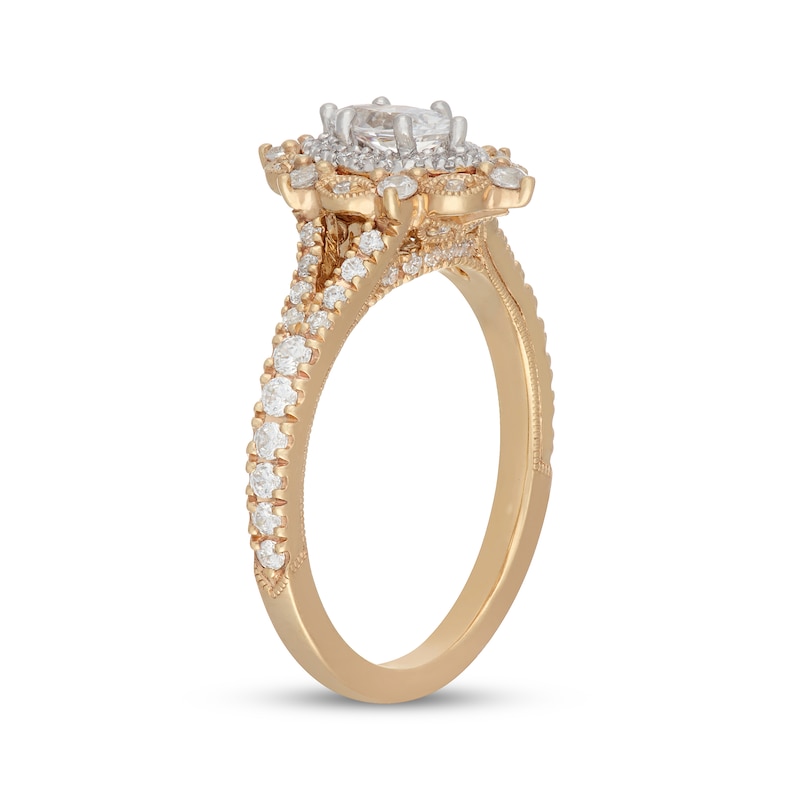 Main Image 2 of Neil Lane Marquise-Cut Diamond Halo Engagement Ring 7/8 ct tw 14K Two-Tone Gold