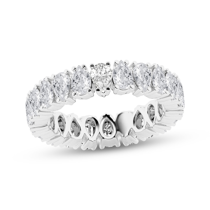 Main Image 1 of Now + Forever Pear-Shaped Lab-Grown Diamond Eternity Ring 3 ct tw 14K White Gold