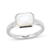 Thumbnail Image 1 of STUDIO BY KAY Emerald-Cut Mother-of-Pearl Ring Sterling Silver