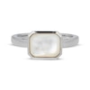 Thumbnail Image 3 of STUDIO BY KAY Emerald-Cut Mother-of-Pearl Ring Sterling Silver