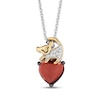 Thumbnail Image 1 of Disney Treasures The Lion King "Simba" Heart-Shaped Garnet & Diamond Accent Necklace Sterling Silver & 10K Yellow Gold