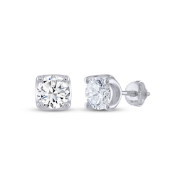 THE LEO Legacy Lab-Grown Diamond Round-Cut Solitaire Stud Earrings 2 ct tw 14K White Gold (F/VS2)