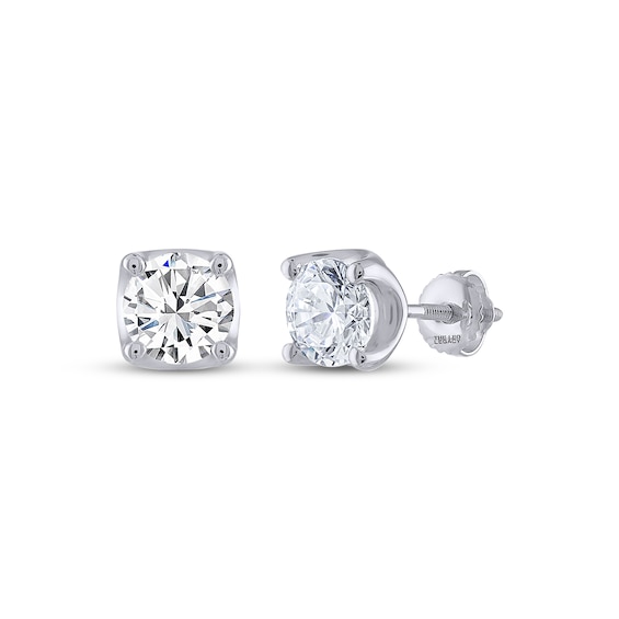 THE LEO Legacy Lab-Grown Diamond Round-Cut Solitaire Stud Earrings 2 ct tw 14K White Gold (F/VS2)
