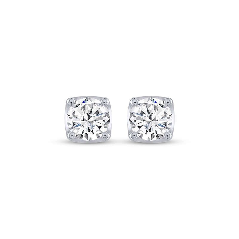 Main Image 2 of THE LEO Legacy Lab-Grown Diamond Round-Cut Solitaire Stud Earrings 2 ct tw 14K White Gold (F/VS2)