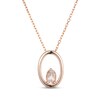 Thumbnail Image 1 of Oval-Cut Morganite Open Frame Necklace 10K Rose Gold 18"