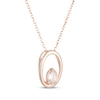 Thumbnail Image 2 of Oval-Cut Morganite Open Frame Necklace 10K Rose Gold 18"