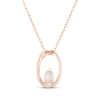Thumbnail Image 3 of Oval-Cut Morganite Open Frame Necklace 10K Rose Gold 18"