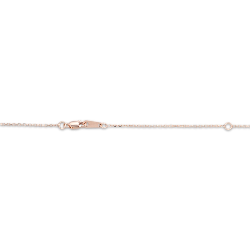 Main Image 4 of Oval-Cut Morganite Open Frame Necklace 10K Rose Gold 18"