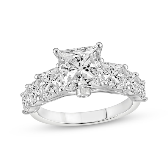 Lab-Grown Diamonds Princess-Cut Engagement Ring 4-1/2 ct tw 14K White Gold