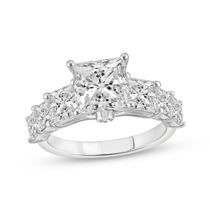 Main Image 1 of Lab-Grown Diamonds Princess-Cut Engagement Ring 4-1/2 ct tw 14K White Gold